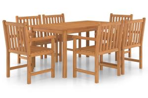 Ensemble de salle à manger de jardin meuble extérieur 7 pièces bois de teck solide 02_0013946
