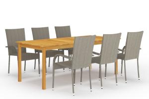 Ensemble de salle à manger de jardin meuble extérieur 7 pièces gris 02_0013952