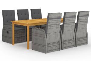 Ensemble de salle à manger de jardin meuble extérieur 7 pièces gris 02_0013961