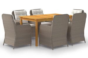 Ensemble de salle à manger de jardin meuble extérieur 7 pièces marron 02_0013990