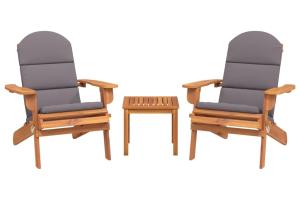 Ensemble de Salon de jardin meuble d'extérieur ensemble de mobilier adirondack 3 pièces bois acacia solide 02_0014210