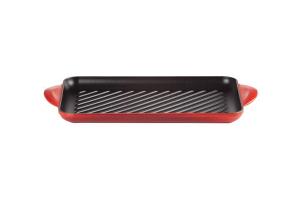 Grill rectangulaire fonte émaillée 32 cm Cerise Le Creuset