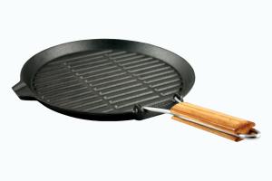 Grill rond fonte 25,5 cm - manche rétractable Baumalu