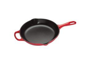 Grill Skillet rond fonte émaillée 23 cm Cerise Le Creuset