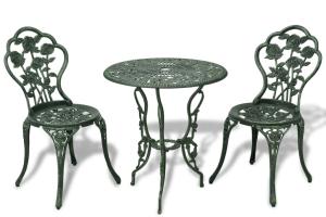 Jeu de bistro 3 pièces aluminium coulé vert 02_0014490
