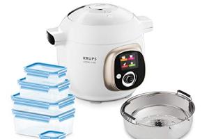 Krups CZ7001.GO Cook4Me Multicuiseur, Acier, 6 liters, Blanc/Gris