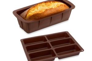 Lot de 1 Flexi'Moule Cake et 1 Flexi'plaque 6 petits cakes en silicone Mathon