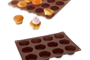 Lot de 2 Flexi'plaques en silicone 12 muffins et 20 mini-muffins Mathon