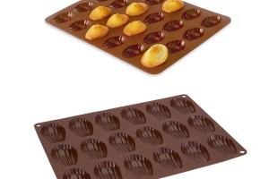 Lot de 2 Flexi'plaques en silicone 18 madeleines et 24 mini-madeleines Mathon
