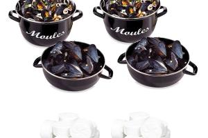 Lot de 2 marmites à moules 18 cm et tubes de 20 lingettes magiques