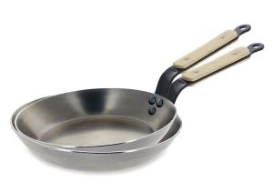 Lot 2 poêles acier Minéral B Bois 24 et 28 cm De Buyer