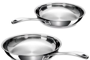 Lot 2 poêles inox 24 et 28 cm Chef Beka