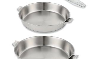 Lot 2 poêles tout inox Evolution 20 et 28 cm et manche amovible Beka