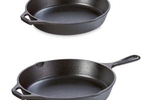 Lot 2 poêles avec poignées en fonte naturelle 20 et 26 cm Lodge