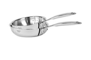 Lot 2 poêles sautoir tout inox Castel'Pro 24 et 28 cm Cristel