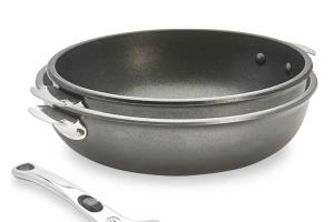 Lot 2 sauteuses Choc Extrême Loqy 24 et 28 cm et manche amovible De Buyer