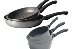 Lot 3 casseroles et 3 poêles revêtement Dur comme la pierre Mathon