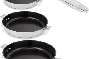 Lot 3 poêles aluminium revêtement céramique Evolution 20, 24 et 28 cm et manche amovible Beka