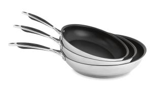 Lot de 3 poêles antiadhésives Excell'Inox 20, 24 et 28 cm Mathon