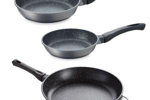 Lot 3 poêles revêtement Dur comme la pierre 20, 28 et 32 cm Mathon