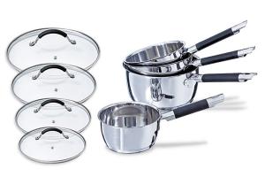 Lot 4 casseroles + 4 couvercles Rapid Cook 14 à 20 cm Mathon