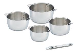 Lot de 4 casseroles Select et poignée amovible grise Beka Beka