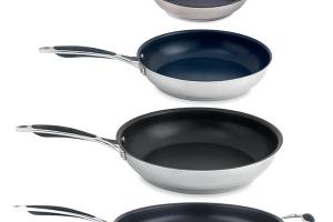 Lot 4 poêles inox antiadhérentes Excell'Inox 20, 24, 28 et 32 cm Mathon