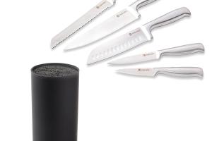 Lot bloc couteaux universel noir et set de 5 couteaux Mathon