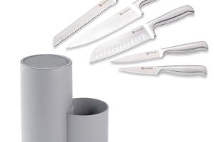 Lot bloc couteaux universel avec porte-ustensiles et set de 5 couteaux Mathon