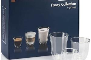 Lot de 6 verres thermiques (2 verres à expresso, 2 verres à cappuccino, 2 verres à latte macchiato) pour machine à café Delonghi