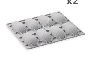 Lot de deux plaques 8 madeleines De Buyer