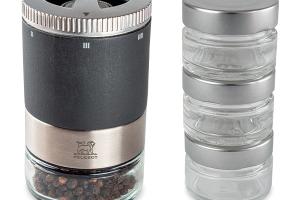 Lot moulin à poivre Maestro graphite 11 cm et 3 réservoirs interchangeables Peugeot
