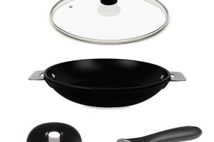 Lot poêle Cookway 32cm avec poignée, anse et couvercle Cristel