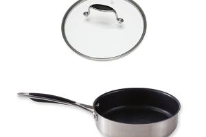 Lot sauteuse inox antiadhérente Excell'Inox 20 cm et couvercle en verre Mathon
