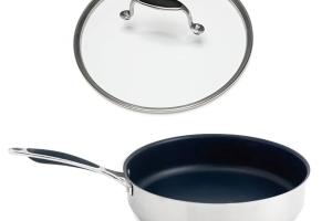 Lot sauteuse inox antiadhérente Excell'Inox 28 cm et couvercle en verre Mathon
