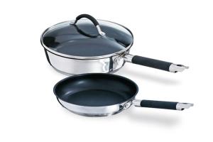 Lot Sauteuse et poêle antiadhérentes Rapid Cook 24 cm avec couvercle Mathon