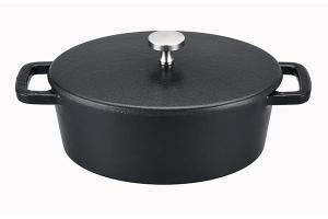 Mini cocotte en fonte émaillé ovale Black Design 12,5 cm noir mat Baumalu