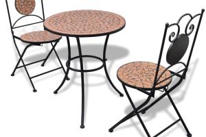 Mobilier de bistro 3 pièces carreaux céramiques terre cuite  02_0014539