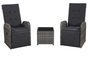 Mobilier de bistro 3 pièces avec coussins résine tressée gris 02_0014535