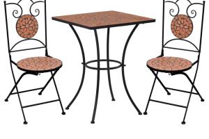 Mobilier de bistro 3 pièces mosaïque carreau céramique terre cuite 02_0014541