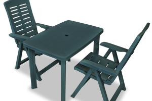Mobilier de bistro 3 pièces plastique vert 02_0014544