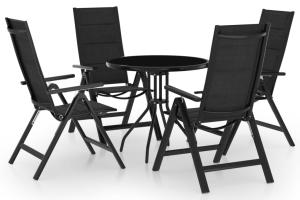 Mobilier de bistro 5 pièces noir et anthracite 02_0014547