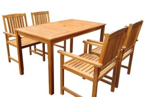 Mobilier à dîner d'extérieur 5 pièces bois d'acacia solide 02_0014653