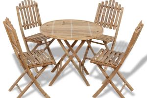 Mobilier à dîner d'extérieur pliable 5 pièces bambou 02_0014706