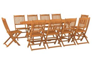 Mobilier à dîner de jardin 11 pièces bois d'acacia massif 02_0014736