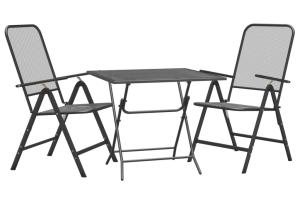 Mobilier à dîner de jardin 3 pièces maille métal anthracite 02_0014752