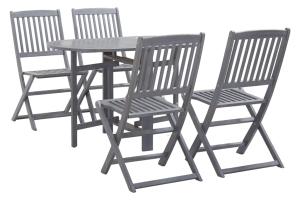 Mobilier à dîner de jardin 5 pièces bois d'acacia massif gris 02_0014767