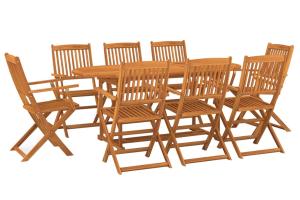 Mobilier à dîner de jardin 9 pièces bois d'acacia massif 02_0014825