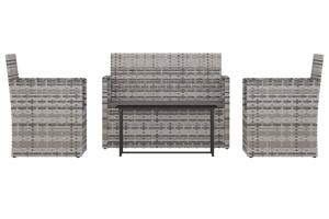 Mobilier d'extérieur 4 pièces avec coussins résine tressée gris 02_0014527