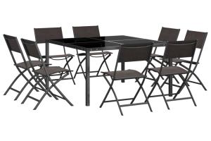 Mobilier de salle à manger d'extérieur 13 pièces acier 02_0014558